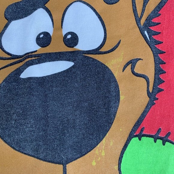 Scooby Doo Christmas Stocking Long Sleeve Shirt Size No Tag 23x27.5 Vtg 1997 - Picture 8 of 9